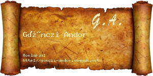 Gönczi Andor névjegykártya