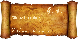 Gönczi Andor névjegykártya